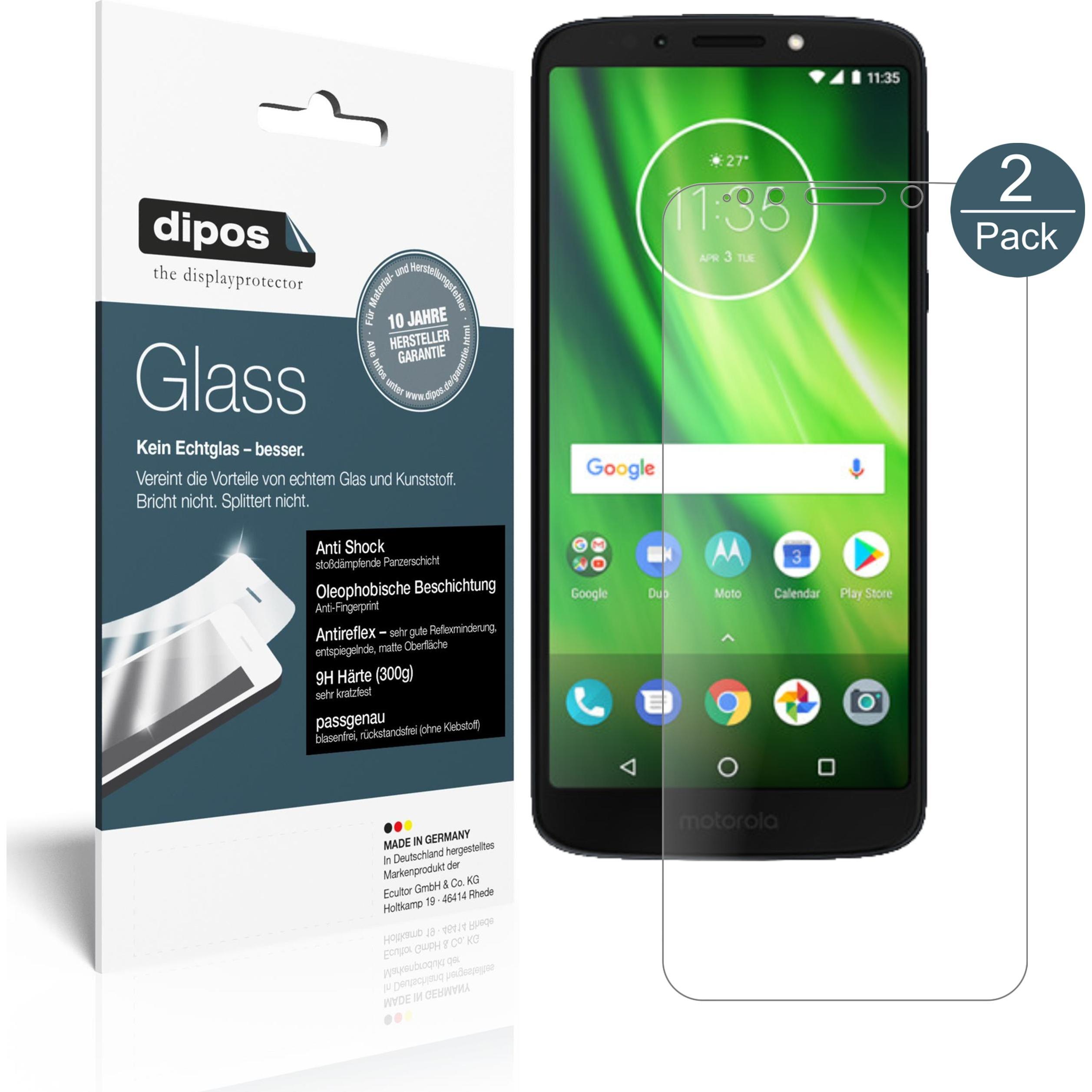 Dipos Displayschutz Anti-Shock (2 Stück, Motorola Moto G6 Play), Smartphone Schutzfolie, Transparent