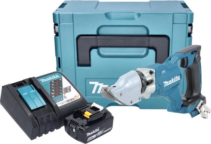 Produktbild Makita DJS 200 RG1J Akku Blechschere 18 V 2,0 mm Brushless + 1x Akku 6,0 Ah + Ladegerät + Makpac