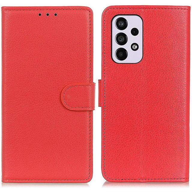 Thumbnail - MU Classic Litchi Leder Bookcover Series (Samsung Galaxy A33 5G), Smartphone Hülle, Rot