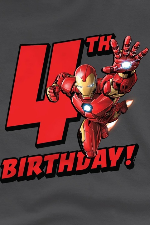 Immagine prodotto Iron Man Maglietta 4° Compleanno Bambini (116)