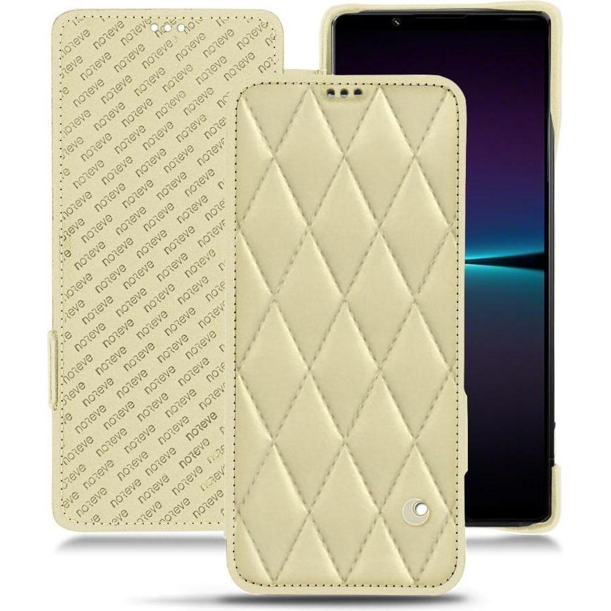 Noreve Lederschutzhülle horizontal (Sony Xperia 1 IV), Smartphone Hülle, Beige