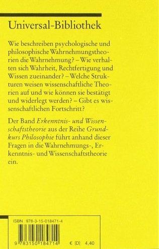 Actual product image Grundkurs Philosophie (Band 4): Erkenntnis- und Wissenschaft (German, Wolfgang Detel, 2007)