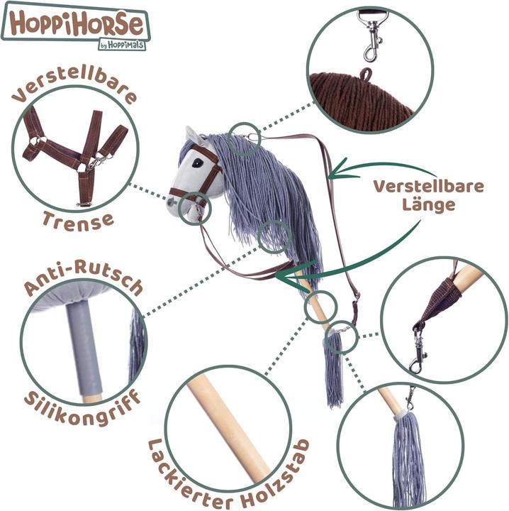 Produktbild No Name Pferd am Stock HOPPIHORSE Steckenpferd A4 grau
