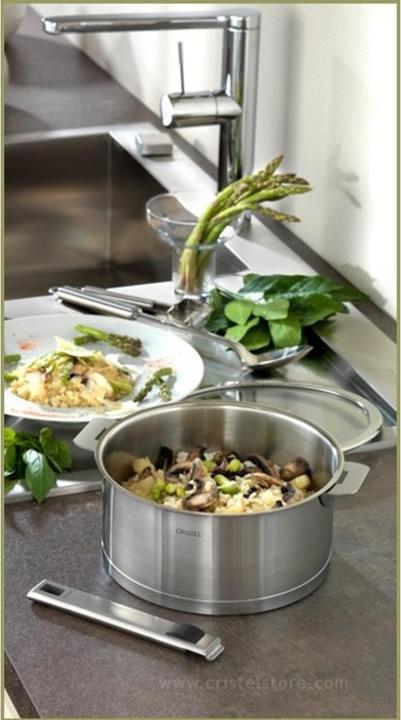 Actual product image Cristel Strate Amovible Vegetable Pot Ø22cm (22 cm, Pot, Aluminium, Stainless steel)