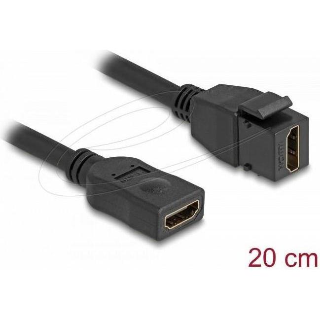 Delock Keystone Modul Kabel HDMI Buchse zu Buchse 8K 60 Hz 2 (0.20 m, HDMI), Video Kabel