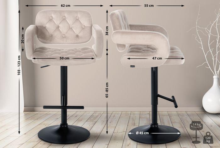 Produktbild Swisshandel24 Barhocker Dublin Samt schwarz, creme