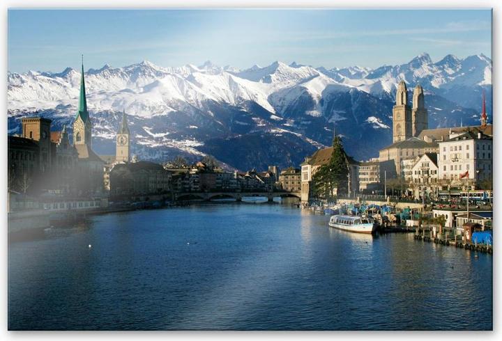 Image du produit Trenddeko Lac de Zurich avec les Alpes (60 x 40 cm)
