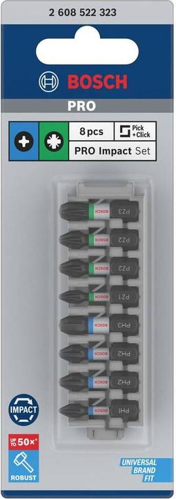 Produktbild Bosch Professional Zubehör Pro Impact Set (PH2, PZ2, PH1, PH3, PZ3)