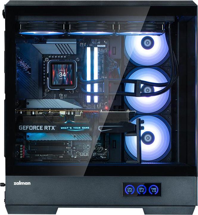 Actual product image Zalman GHE P50 DS ATX Case Tempered Glass Panoramic View - Black (mATX, Mini-ITX, ATX)