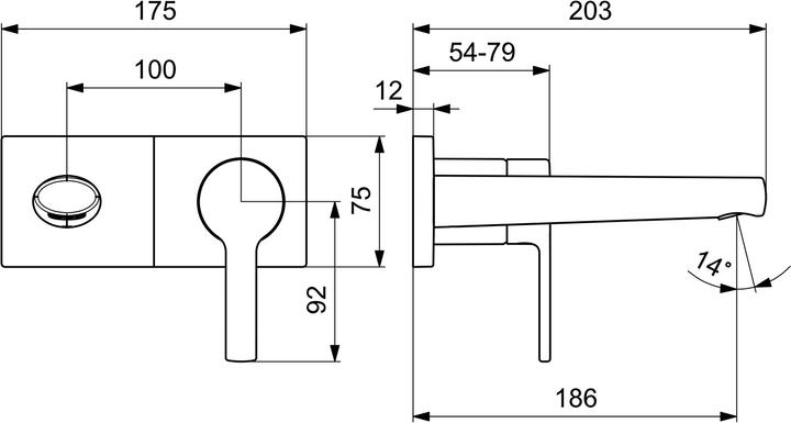 Actual product image Hansa Hansaronda basin mixer, ready-mounted set, concealed, square rosette, projection: 186mm, 44882