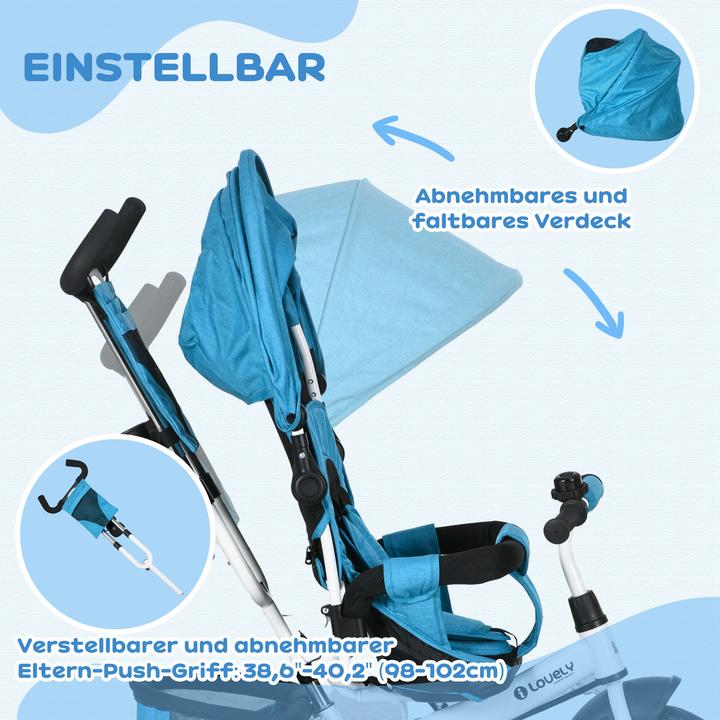 Produktbild Homcom Kinderdreirad Polyester, Metall Hellblau