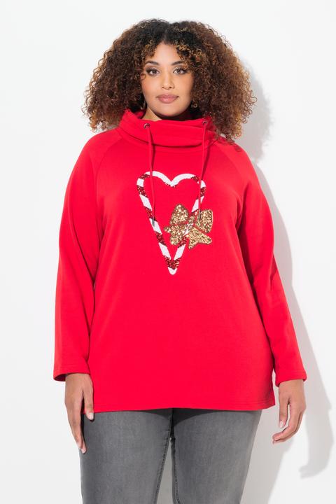 Produktbild Ulla Popken Sweatshirt, Zuckerstangen, Stehkragen, Langarm (50, 52)