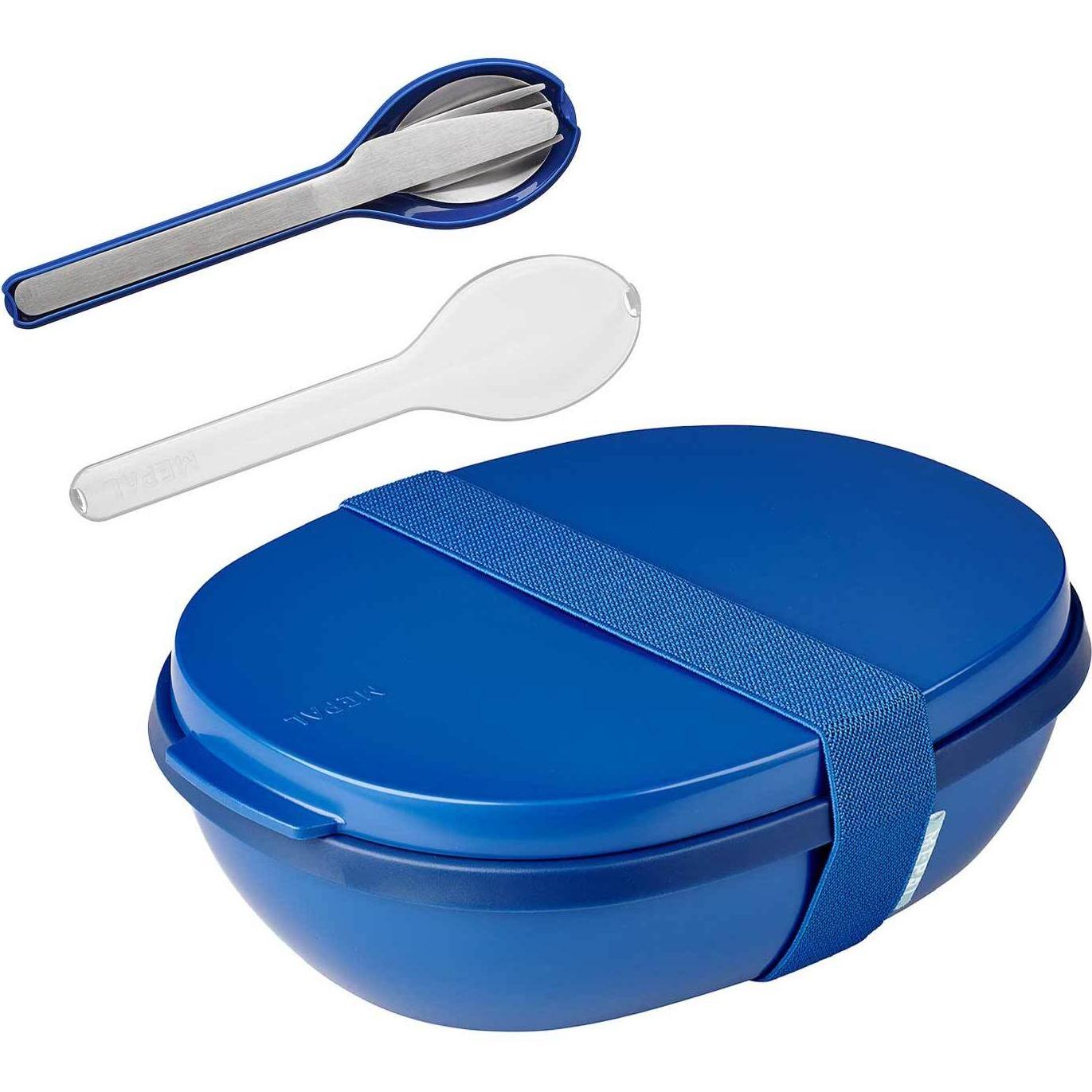 Mepal Ellipse Lunchbox Duo mit Besteck, Lunchbox, Blau