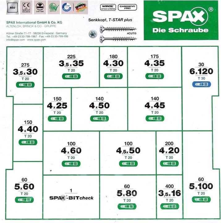 Image du produit Spax Coffret de montage L-BOXX (2445 Vis par pièce)