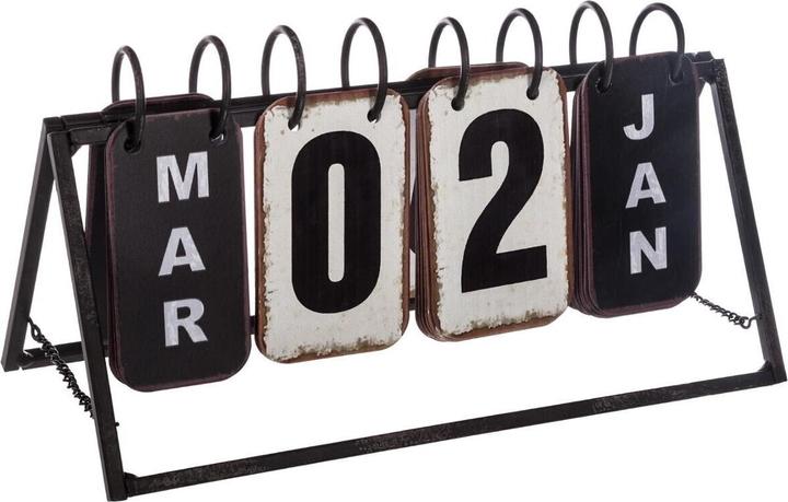 Produktbild Atmosphera Vintage Metall Kalender, schwarz und weiss