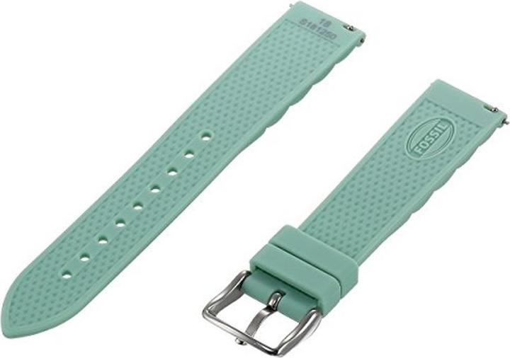Fossil Silicone Green Watch Strap (18 mm, Structured silicone)