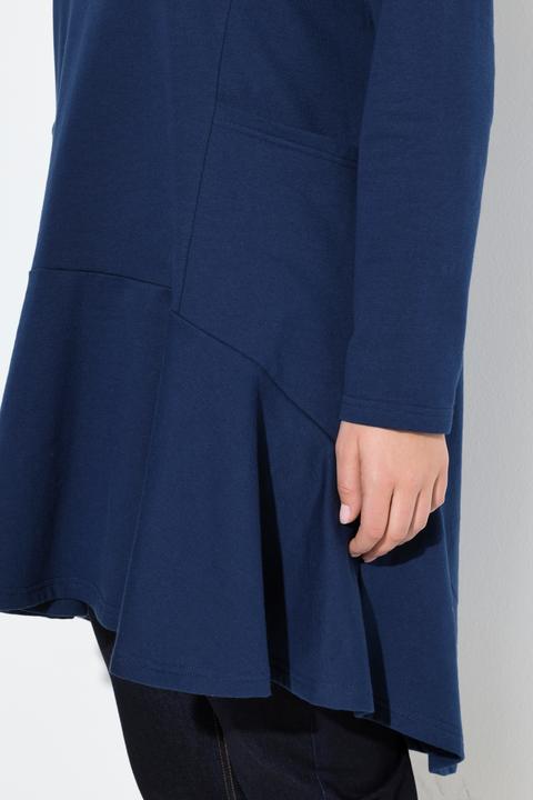 Immagine prodotto Ulla Popken Felpa lunga con volant, collo alto, maniche lunghe e tasche (46, 48)