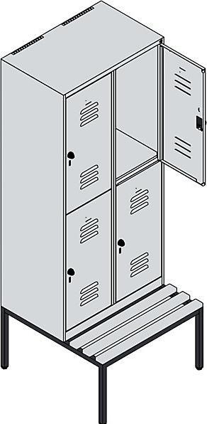 Actual product image C+P Double-decker locker Classic PLUS bench seat (80 cm, 212 cm)