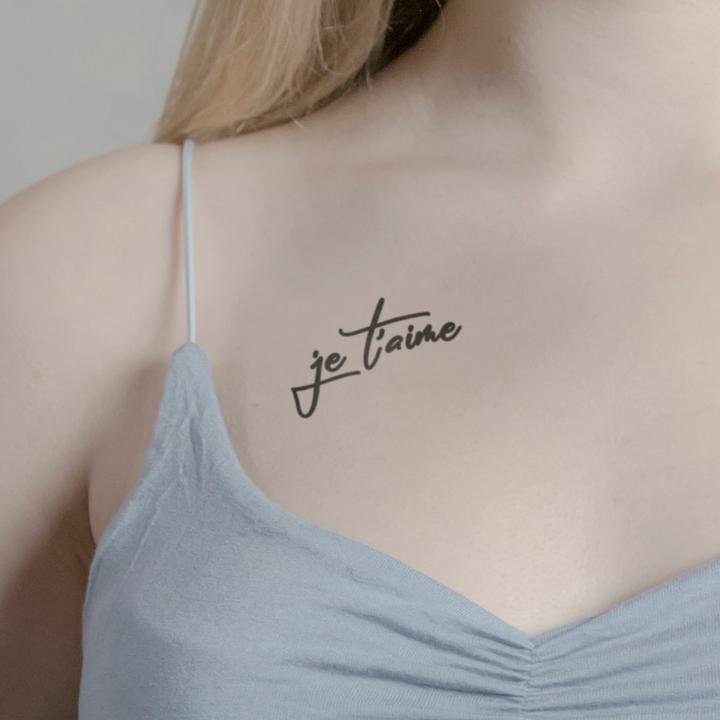 Actual product image minink Temporary tattoo - je t'aime