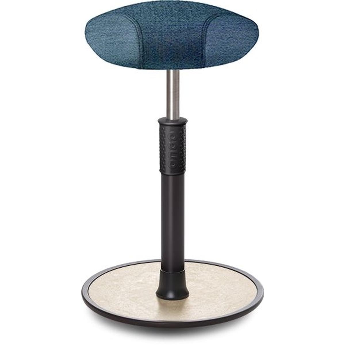 Ongo, Bürostuhl, Sitz- Stehhocker Free Tall Triangel Camira Rivet Ozeanblau schwarz /creme
