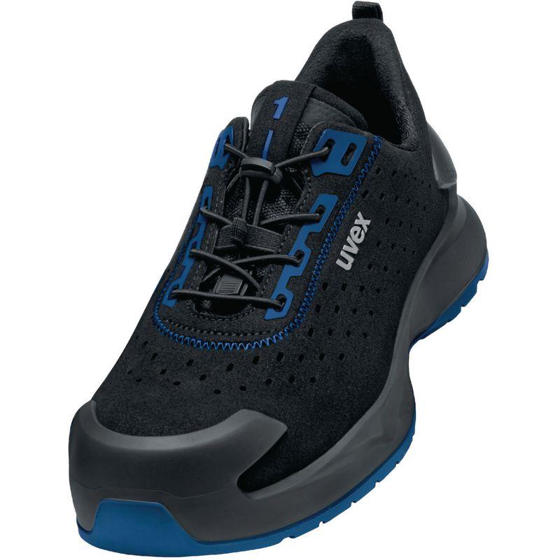 Uvex Safety, Sicherheitsschuhe, uvex 1 x-craft Halbschuhe S1 68138 schwarz, blau Weite 11 Grösse 50 (S1, 50)