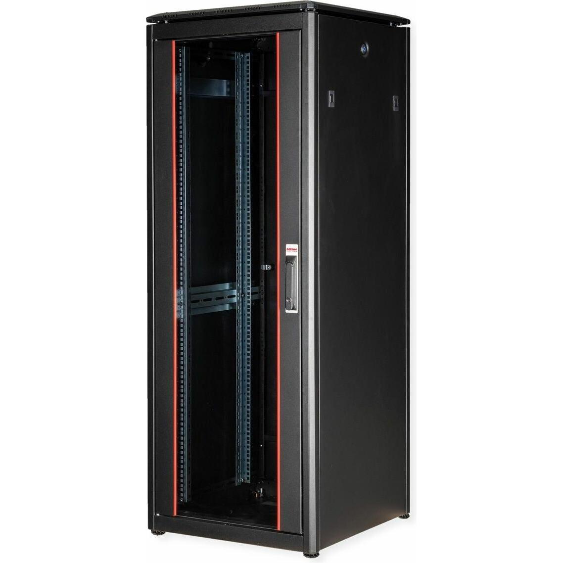 Roline 19-Zoll Netzwerkschrank Pro 32 HE (32 HE, 19 Zoll Rack), Serverschrank, Schwarz
