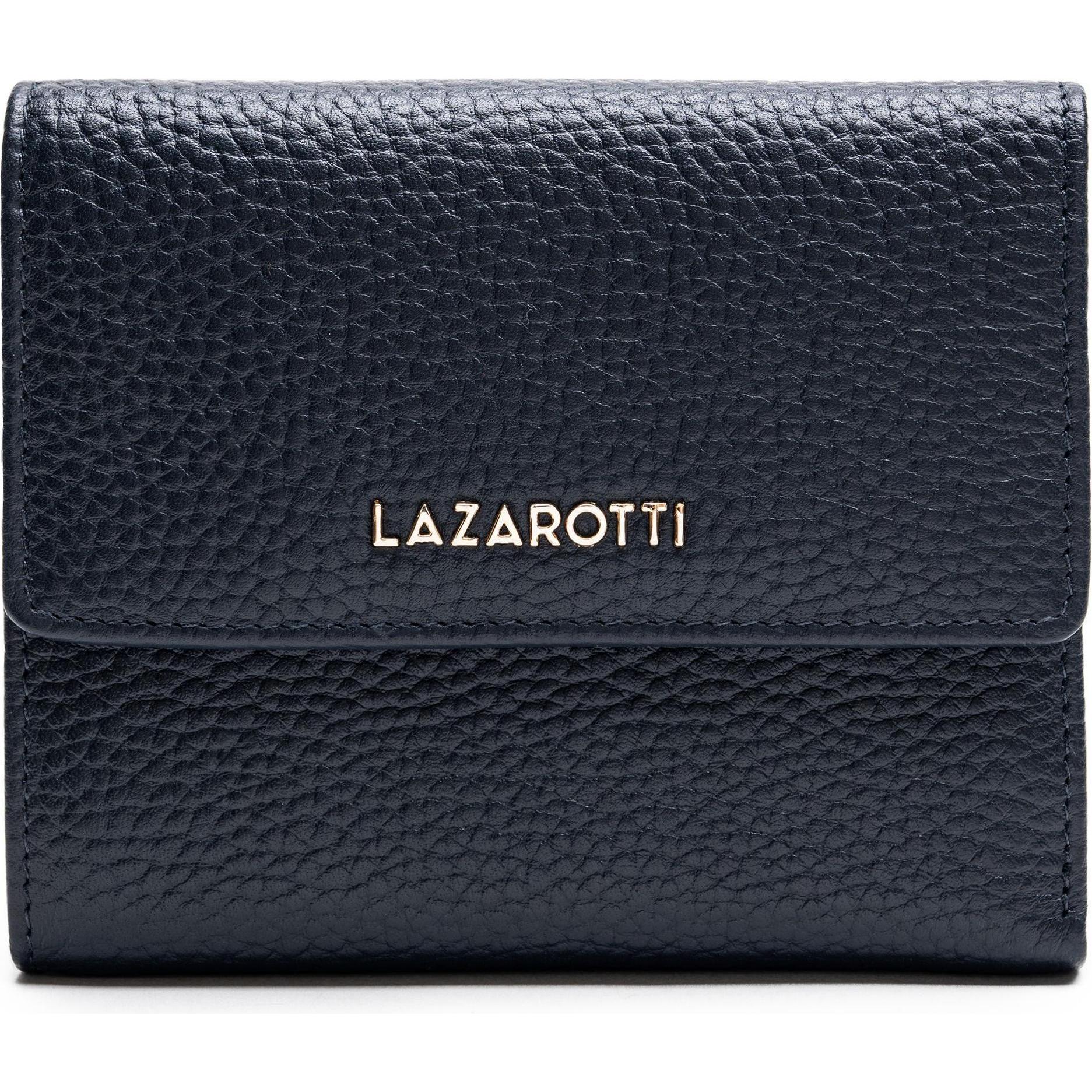 Lazarotti, Damen, Portemonnaie, Bologna Leather Geldbörse Leder 12 cm, Blau