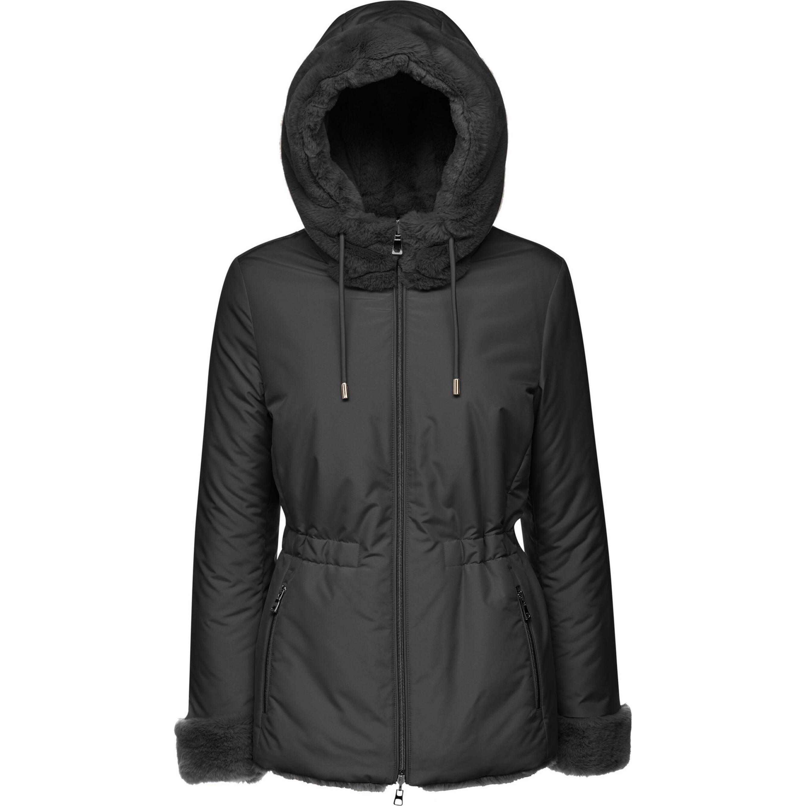 Geox, Damen, Jacke, regenjacke für damen kaula (48), Schwarz, 48