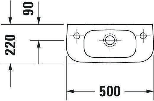 Produktbild Duravit Handwaschbecken D-CODE m ÜL HLB 500x220mm 1 Hahnloch links weiss (220 mm, 500 mm)
