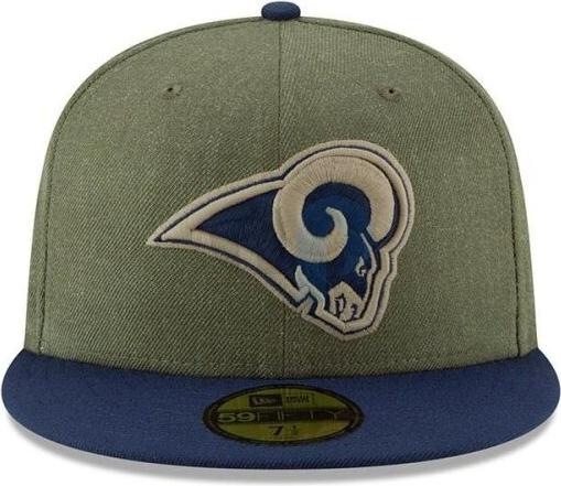 Produktbild New Era NFL - Los Angeles Rams - On Field 2018 Salute to Service 59Fifty Cap Oliv 7 1/4 (56)