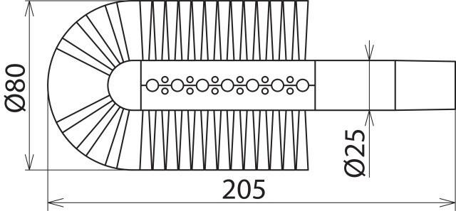 Immagine prodotto Dehn STB 80 MS Spazzola ad asta per aspirazione D 80mm L 240mm per lavaggio a secco