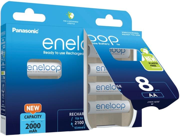 Produktbild Panasonic eneloop (8 Stk., AA / LR6 / LR06 / Mignon / R6 / R14505, 2000 mAh)