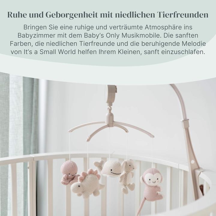 Actual product image Baby's only Music mobile, animals - Pink/ Warm Linen