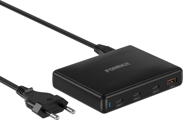 Produktbild FoneKit PD 140W Wall Charger, 3 x USB-C + 1 x USB-A, black (140 W, 4 Ports)