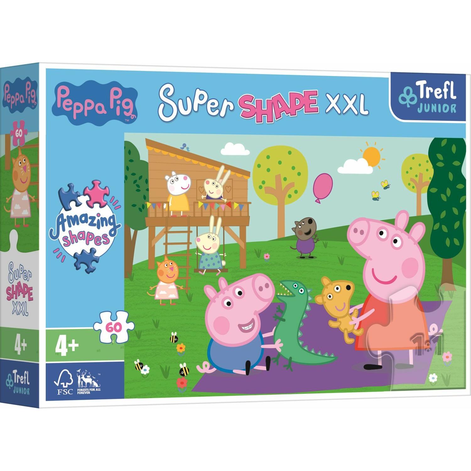 Thumbnail - Trefl Puzzle 60 Elemente Super Shape XXL Peppa Pig Spass mit seinem Bruder (60 Teile)