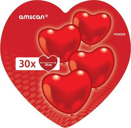 Amscan 30 Latex Herz-Ballons in der Dose 20 cm