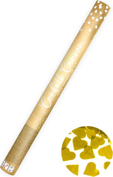 Image du produit Partydeco Canon à confettis - 60cm - Coeurs d'or (1 pcs)