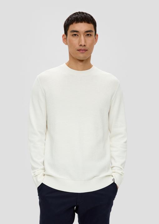 Produktbild s.Oliver Strickpullover Strickpullover mit Waffelpiqué-Muster (XXL)