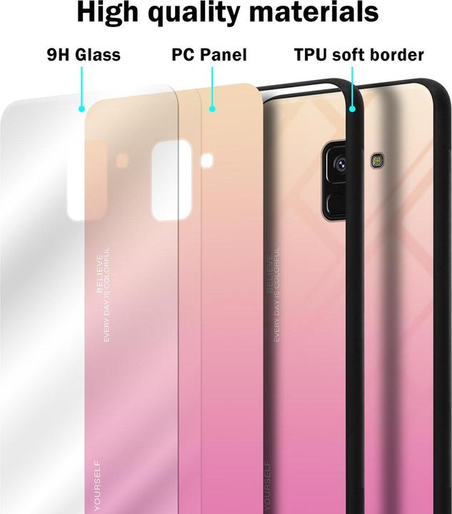 Produktbild Cadorabo TPU 2 Farben Glas Cover (Samsung Galaxy A8 (2018))