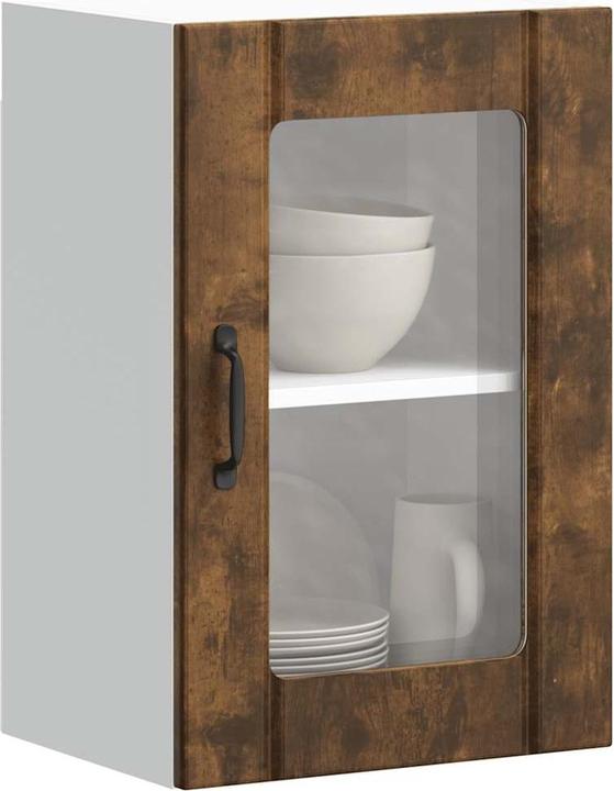 Image du produit VidaXL Armoire suspendue de cuisine avec porte vitrée Lucca chêne fumé Armoire murale de cuisine (40 x 31 x 60 cm)