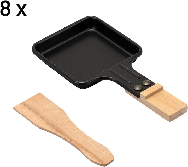 Produktbild KLAMER Raclette 8 Personen 1500W Raclette Grill mit Holzgestell