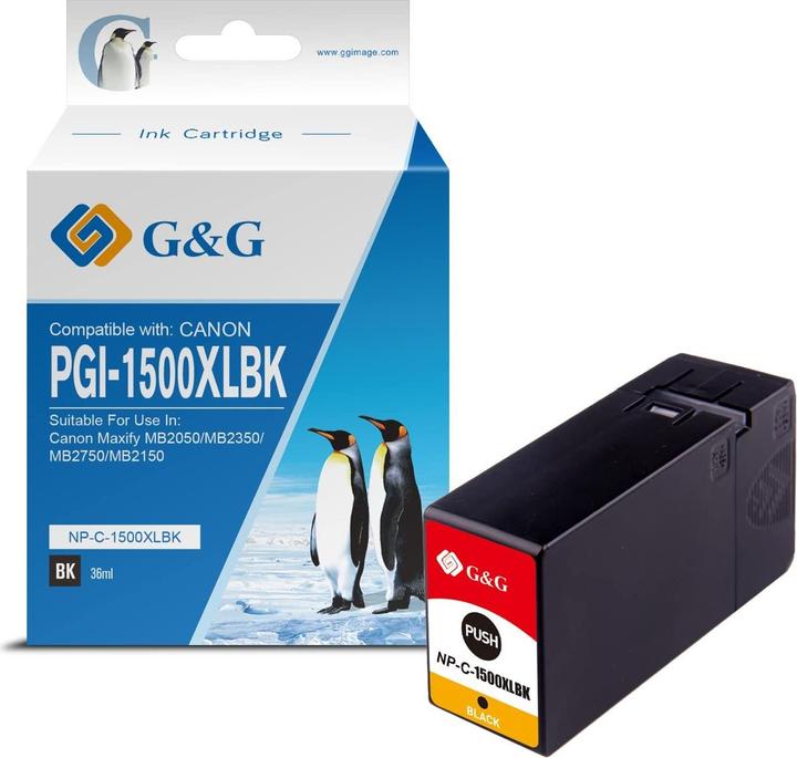 Ink cartridge replaces PGI-1500XL BK