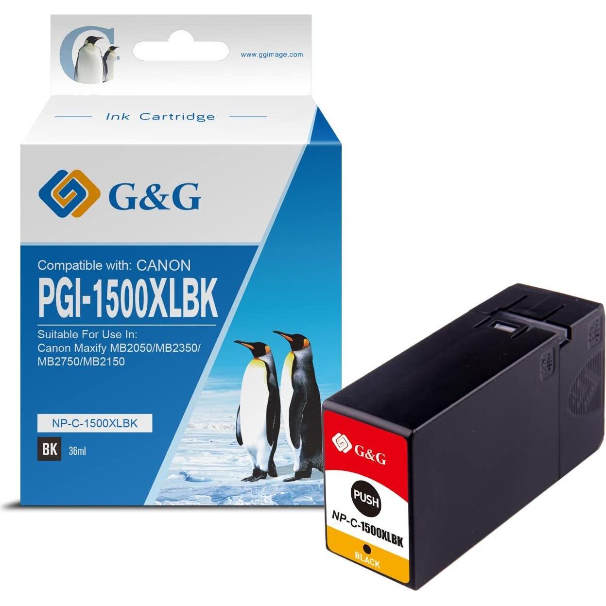 G&G, Druckerpatrone, Druckerpatrone ersetzt PGI-1500XL BK