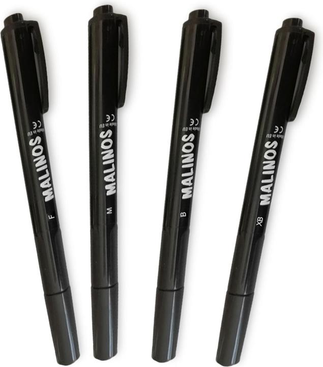 Productafbeelding Malinos Kalligrafiepennen Pak van 4 zwart 4+ (Zwart, 4x)