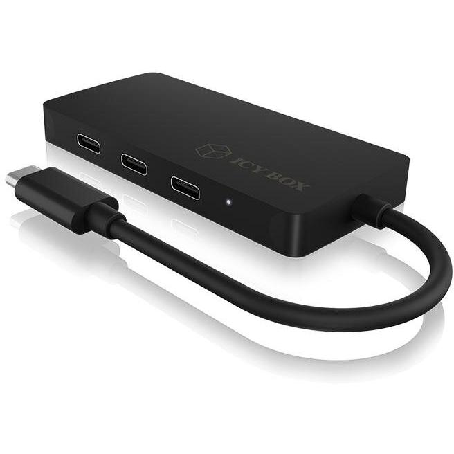 Icy Box IB-HUB1437-CPD (USB-C, 4 Ports), Dockingstation + USB Hub, Schwarz