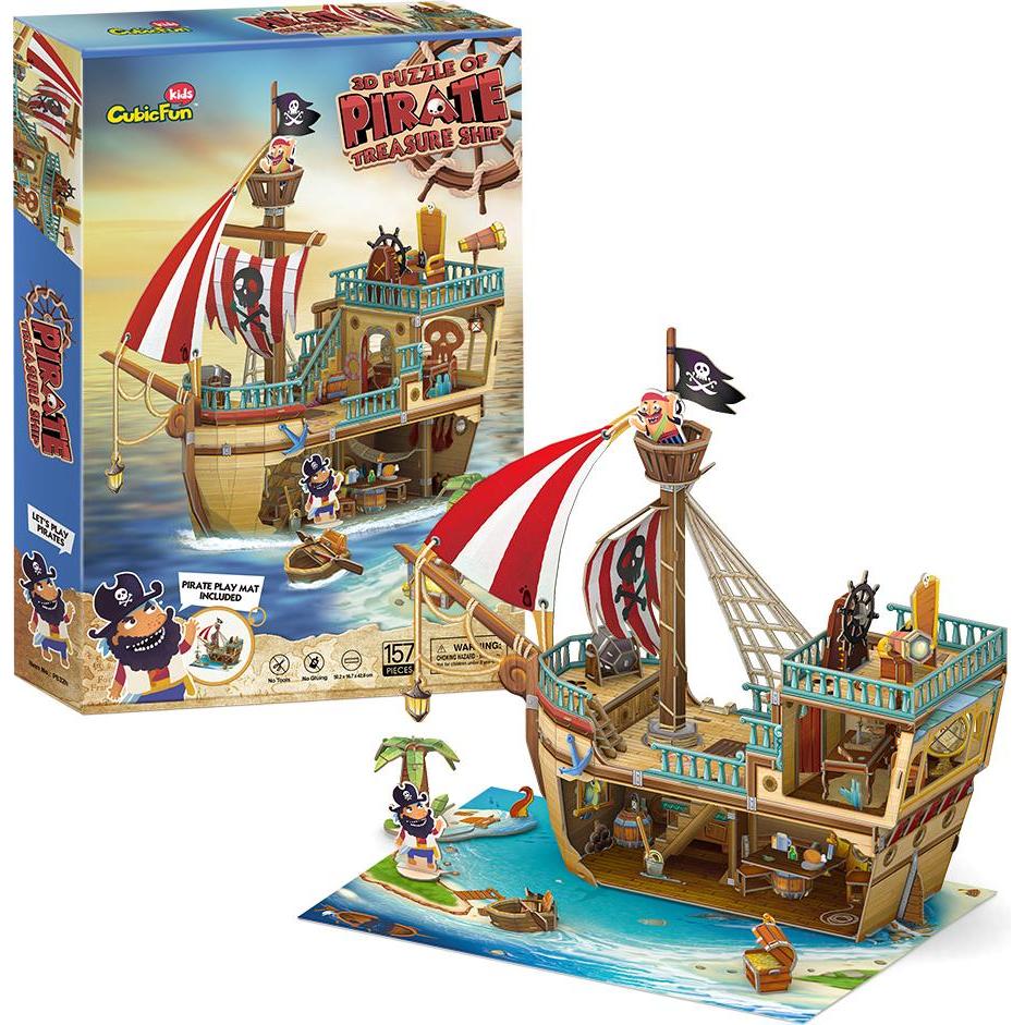Cubicfun Pirate Treasure Ship 3D puzzle 157 pc(s) Ships (157 Teile)