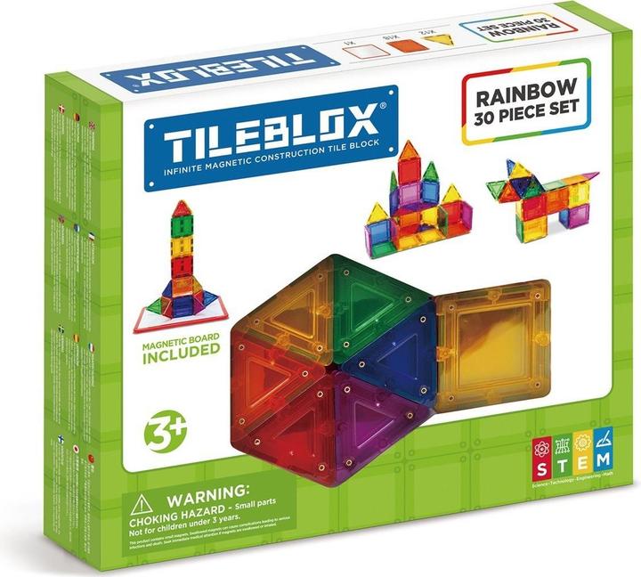Magformers Arcobaleno - 30 pezzi con lavagna magnetica (3202)