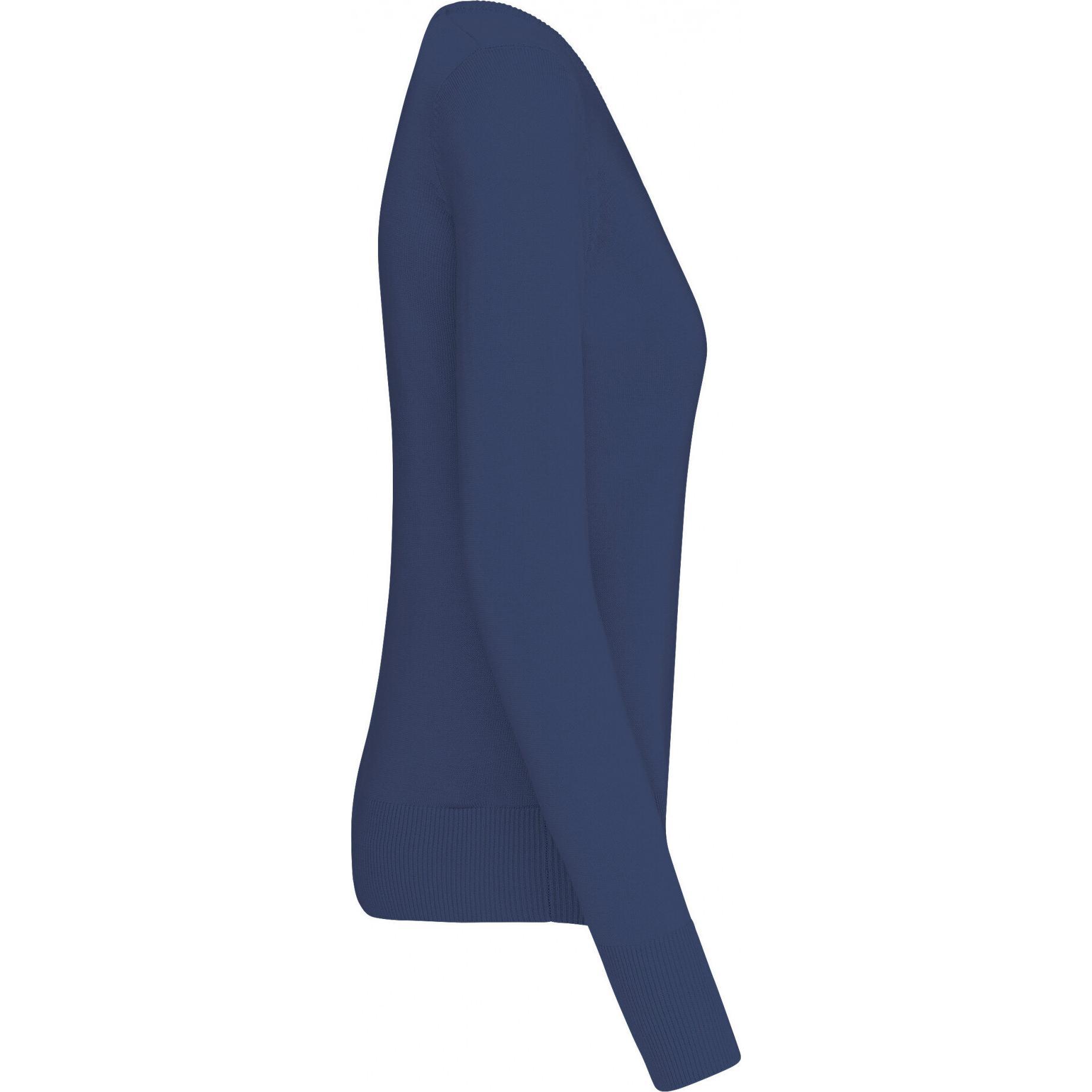 Thumbnail - Kariban, Damen, Pullover, Pullover mit V-Ausschnitt Damen, Blau, (S)