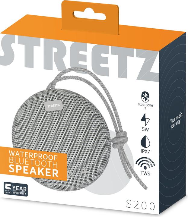 Actual product image Streetz Waterproof BT Speaker (6 h, Rechargeable battery operated)