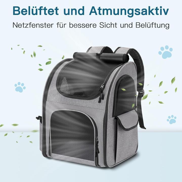 Produktbild Markenlos Haustier Rucksack mit Netzfenster (Hund, Katze, Kleintier, Atmungsaktiv, Faltbar)